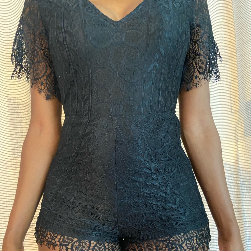 Black lace romper